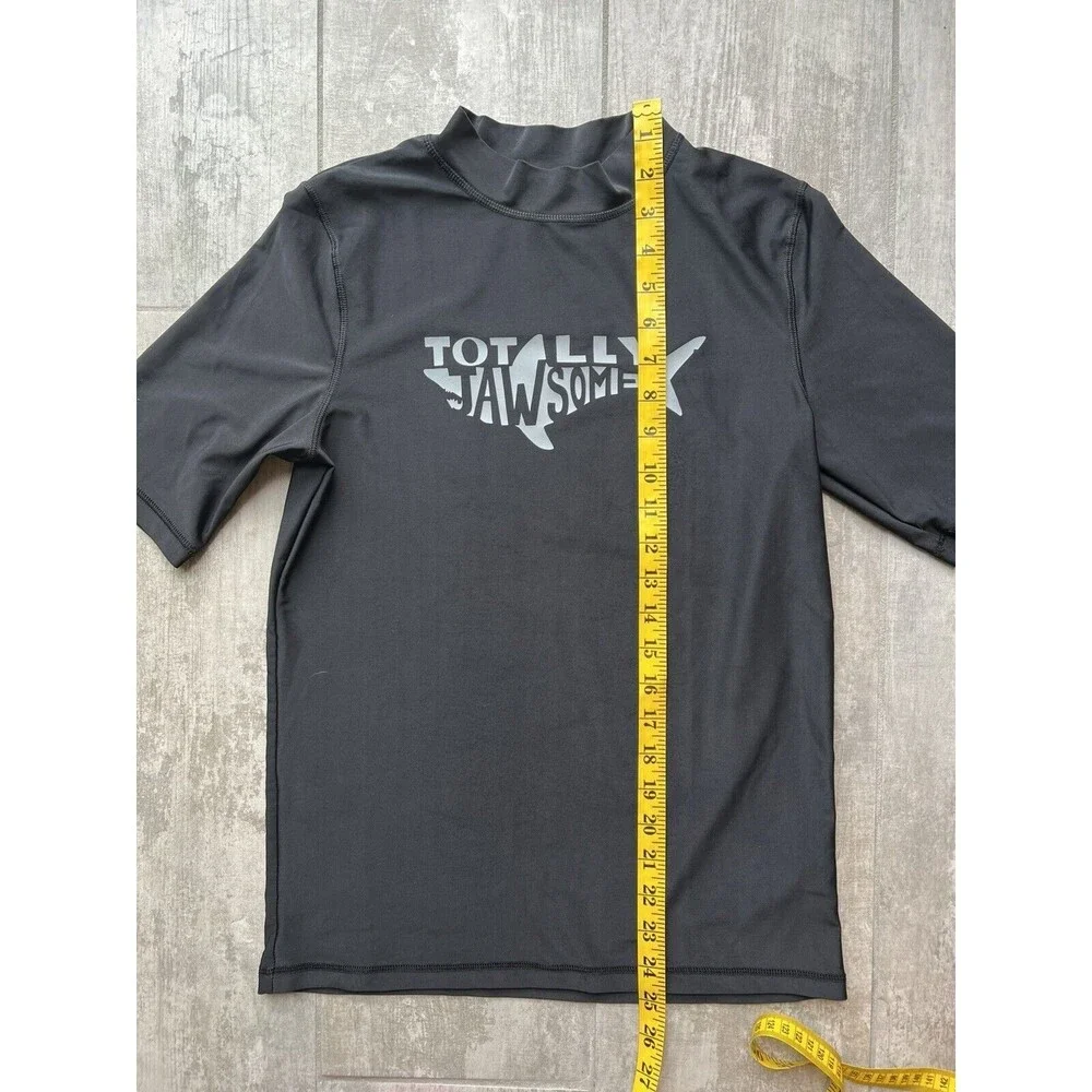CHEROKEE Kids Boys Short 1/2 Sleeve Rash Guard TOTALLY JAWSOME UPF Sun XL 16